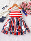 Independence Day Striped Star Suspender Dress