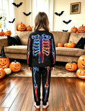 Halloween Colorful Skeleton Print Pajamas