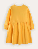 Rainbow Embroidered Pocket Long Sleeve Dress