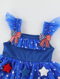 Independence Day 3D Star Multi-layer Tulle Suspender Dress
