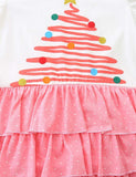 Christmas Tree Print Multi-layer Dress
