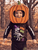 Halloween Dinosaur Skeleton Luminous Print Sweatshirt & Sweatpants