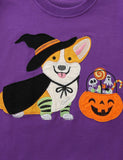 Halloween Puppy Pumpkin Applique Sweatshirt