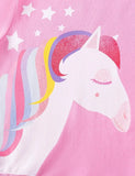 Abito a maniche lunghe in tulle con stampa unicorno