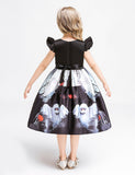 Halloween Black Castle Ghost Print Dress & Bag