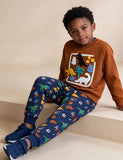 Cartoon Dinosaur Print Sweatpants