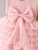 Multi-layer Tulle Bow Cake Dress