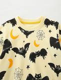 Halloween Bat Print Sweatshirt Set