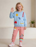 Unicorn Rainbow Applique Sweatshirt Set
