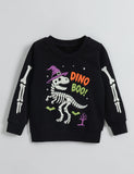Halloween Dinosaur Skeleton Luminous Print Sweatshirt & Sweatpants