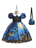Halloween Pumpkin Witch Cartoon Dress & Bag