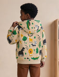 Cute Animal Print Zip-up Hoodie