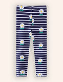 Leggings con stampa a righe floreali