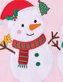 Cute Christmas Snowman Applique Sweatshirt Set