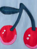 Cute Cherry Embroidered Denim Dress