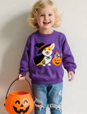 Halloween Puppy Pumpkin Applique Sweatshirt