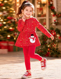 Cute Christmas Snowman Applique Long-sleeved Suit