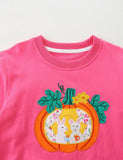 Halloween Pumpkin Bunny Applique Sweatshirt