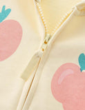 Apple Print Zip-up Hoodie