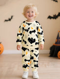 Halloween Bat Print Sweatshirt Set