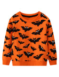 Halloween Bat Print Sweatshirt