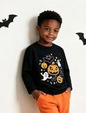 Halloween Pumpkin Ghost Print Long Sleeve T-Shirt