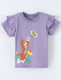 Cute Kitten Butterfly Print T-shirt