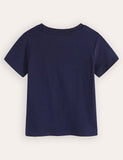 T-shirt con ricamo dinosauro cartone animato