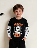 Halloween Luminous Printed Long-sleeve T-shirt