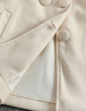 Ivory Double-Breasted Wool Coat