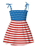 Independence Day Print Suspender Dress