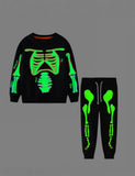 Halloween Luminous Skeleton Sweatshirt & Sweatpants