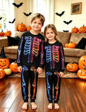 Halloween Colorful Skeleton Print Pajamas