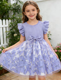 Butterfly Print Tulle Bow Dress