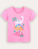 T-shirt a maniche corte con stampa dinosauro