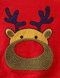 Cartoon Christmas Elk Embroidered Sweatshirt