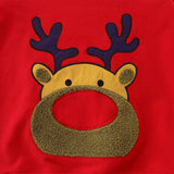 Cartoon Christmas Elk Embroidered Sweatshirt