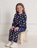 Bow Pigeon Print Sweatshirt Sweatpants Set
