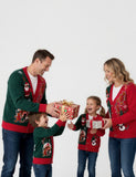 Christmas Santa Claus & Gingerbread Man Family Matching Cardigan