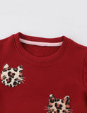 Kitten Applique Long Sleeve Dress