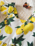 Halter kjole med citrontryk