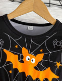 Halloween Bat Long Sleeve Tulle Dress