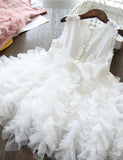 Fluffy Embroidered Cake Tulle Dress