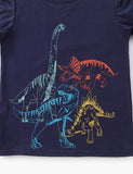 T-shirt con ricamo dinosauro cartone animato