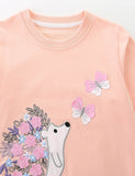 Cute Hedgehog Embroidered Sweatshirt