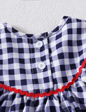 Independence Day Embroidered Plaid Dress