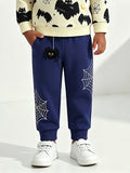 Halloween Spider Web Luminous Print Sweatpants