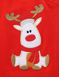 Christmas Deer Applique Sweatshirt Sweatpants Set