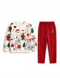 Christmas Gingerbread Fleece-Lined Sweatshirt & Pants Set