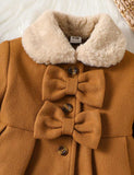 Caramel Bow Wool Coat